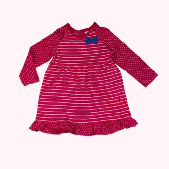 Red Striped Polka Dress