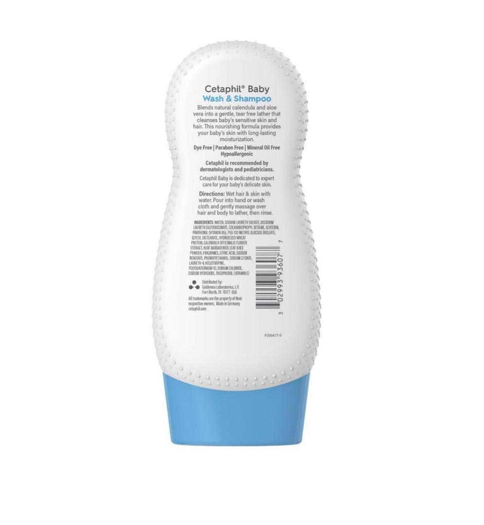 Cetaphil Baby Wash & Shampoo with Organic Calendula, Tear Free - 7.8oz - Image 2