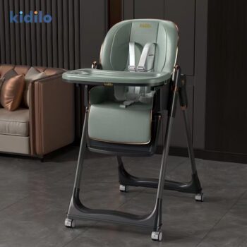Kidilo 3-in-1 Portable Baby High Chair & Dining Set with Wheels