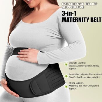 Pregnancy 3 in 1 Support Belt for Back/Pelvic/Hip Pain, Maternity Band Belly Support for Pregnancy Belly Support Band