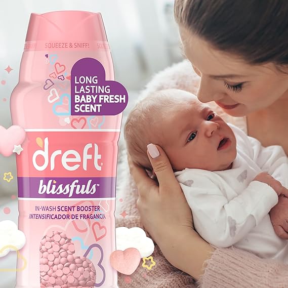 Dreft Blissfuls In-Wash Laundry Scent Booster Beads, Baby Fresh Scent, 24 oz