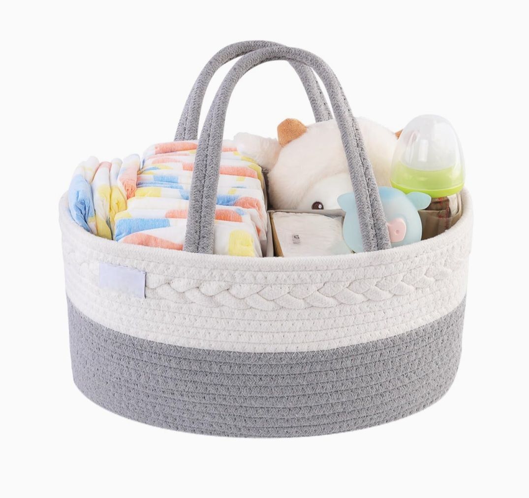 Baby Diaper Caddy Organizer, Large Stylish Cotton
