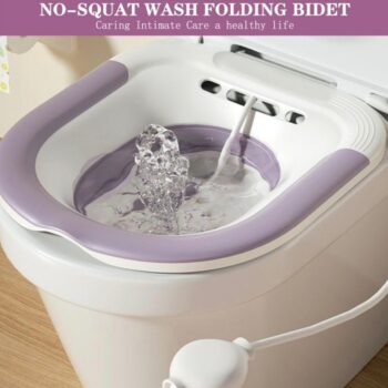 Sitz Bath, Foldable Sitz Bath Basin for Toilet Seat Sitz Bidet with Flusher Hose Sitz Bath Bowel