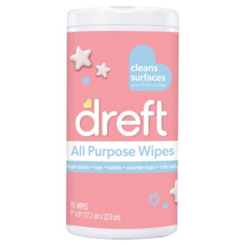 Dreft Multi-Surface All-Purpose Gentle Cleaning Wipes for Baby Toys, Car Seat, High Chair & More