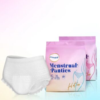 Disposable Period Underwear for Women, 5 Pack Ultra Absorbent 360° Leak-Proof Protection Sanitary Pants for Heavy Flow Menstrual Overnight, Pull-Up Design, Comfortable & Breathable
