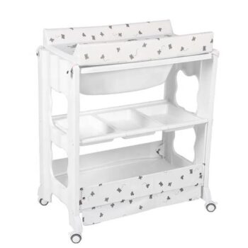 Standing Baby Bath set with Changing Table, Storage and Thermometer