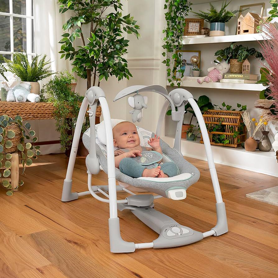 Ingenuity ConvertMe 2-in-1 Compact Portable Automatic Baby Swing & Infant Seat