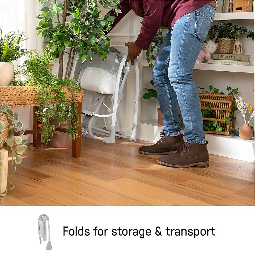 Ingenuity ConvertMe 2-in-1 Compact Portable Automatic Baby Swing & Infant Seat - Image 3